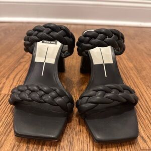 Dolce Vita Black Braided Heeled Sandals